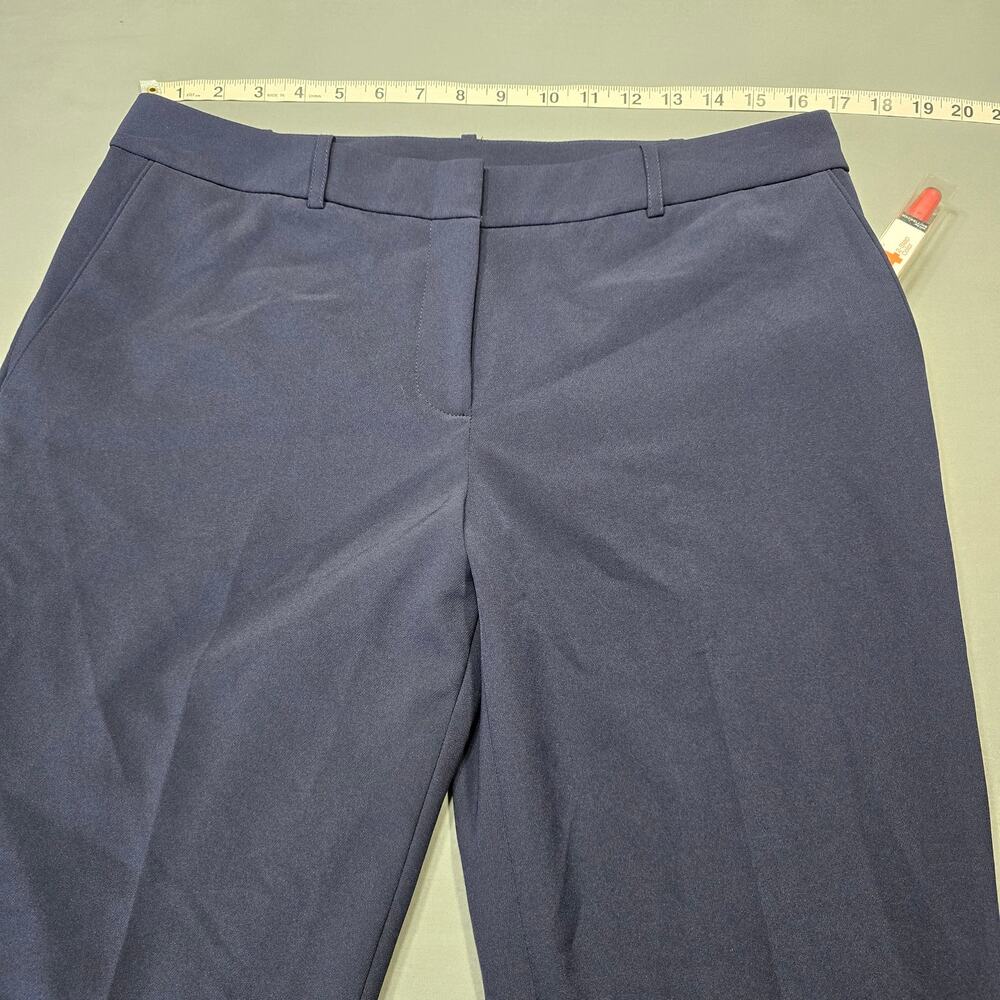 BHFO Blue Pants NEW Stretch Flat Front Straight Trousers Women's Size 10 Petite - Picture 4 of 13